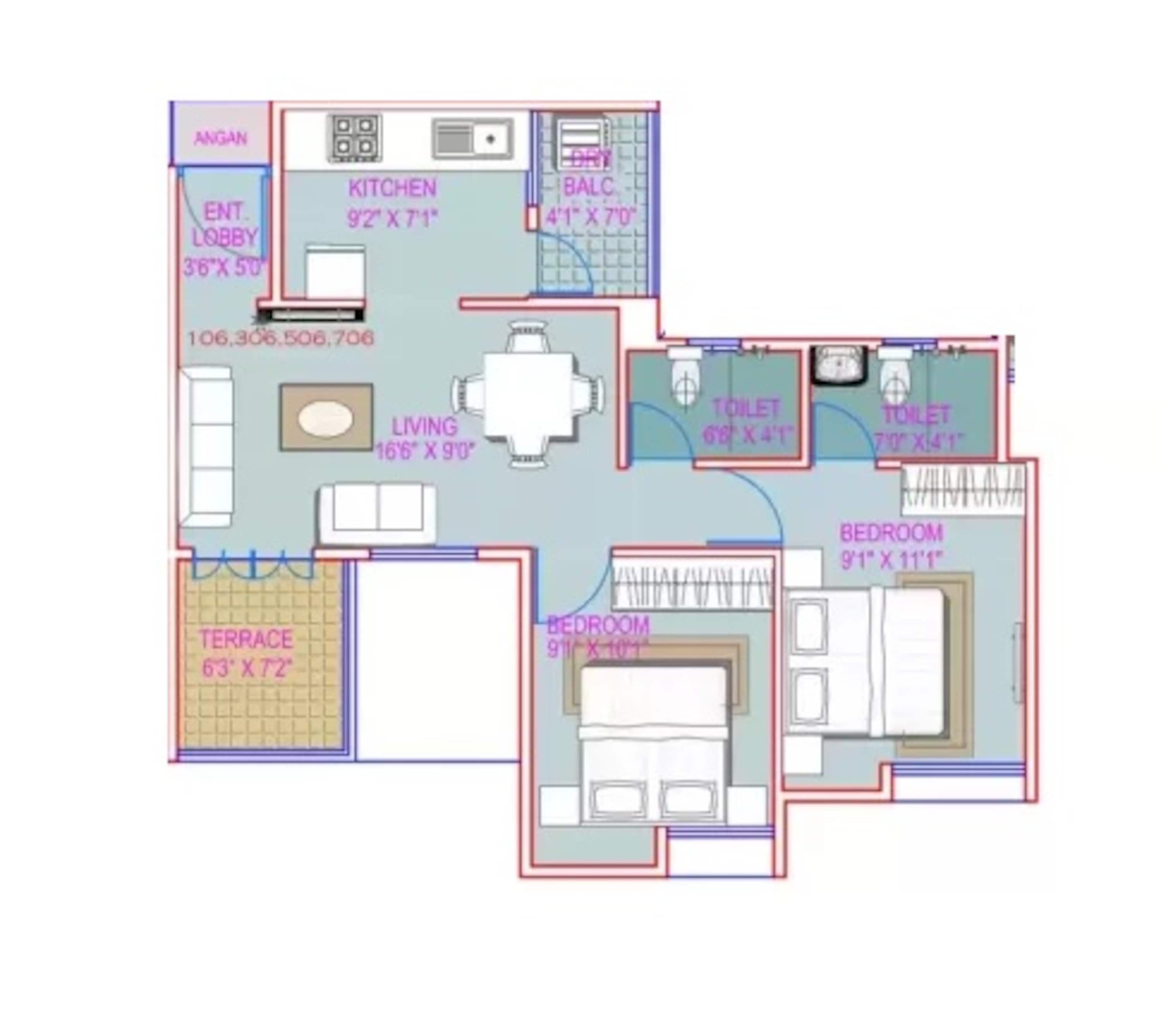 majestique landmark imperia apartment 2 bhk 862sqft 20223906143938