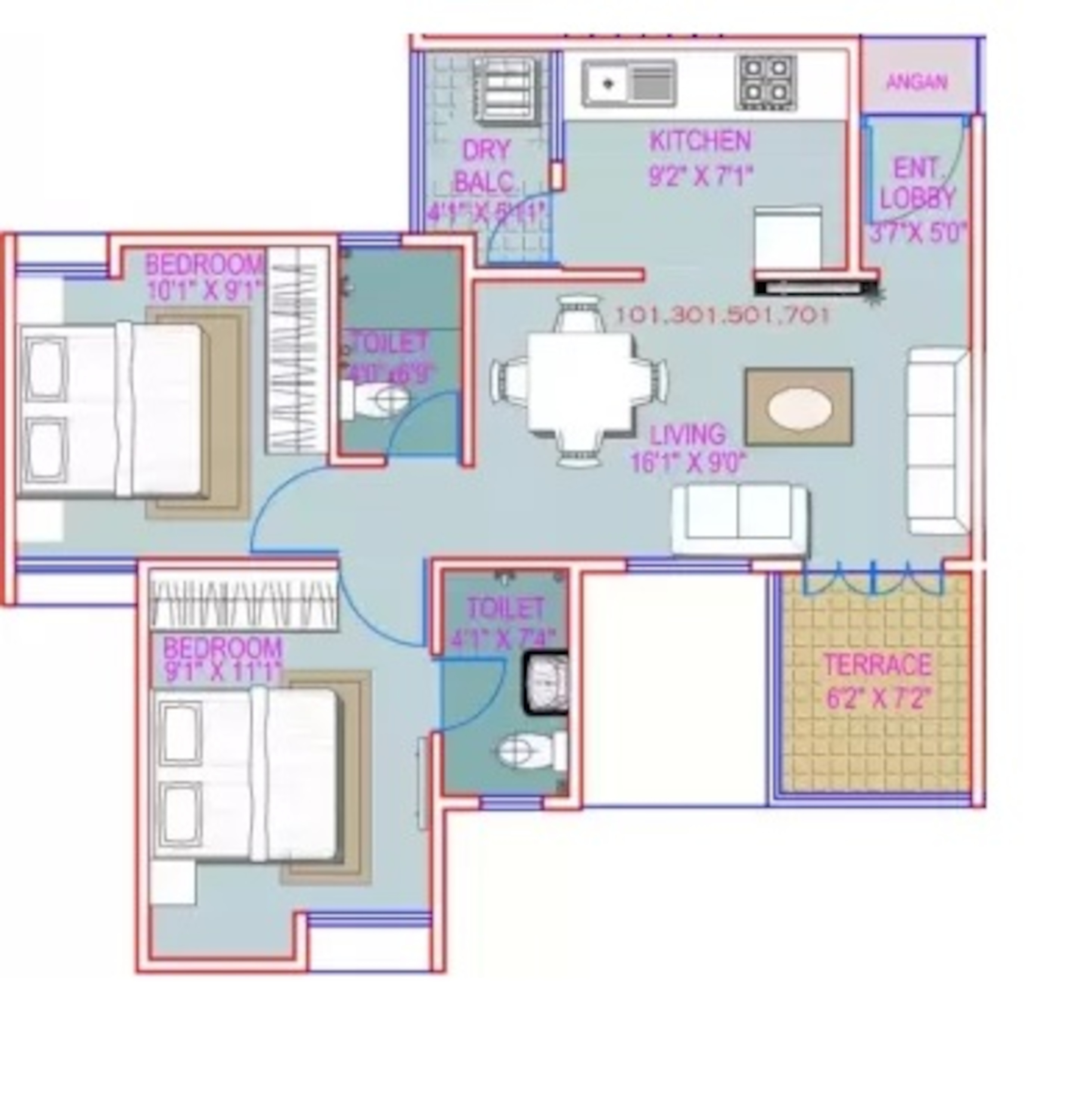 majestique landmark imperia apartment 2 bhk 907sqft 20223906143946