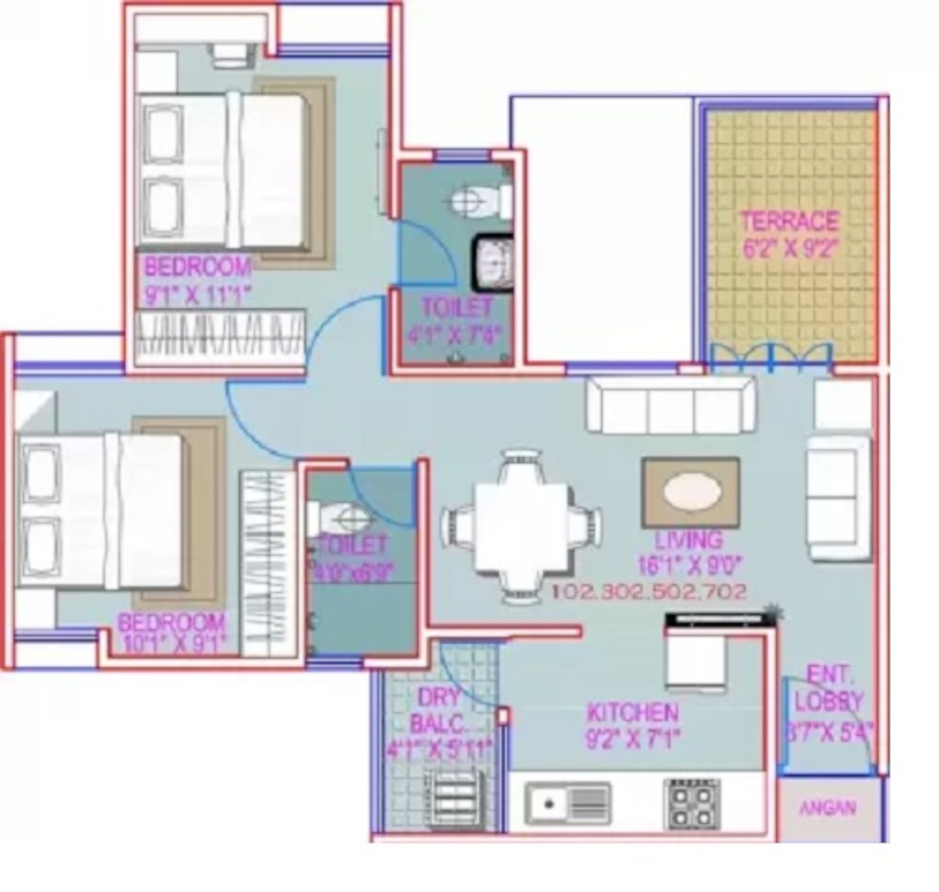 majestique landmark imperia apartment 2 bhk 909sqft 20223906143915