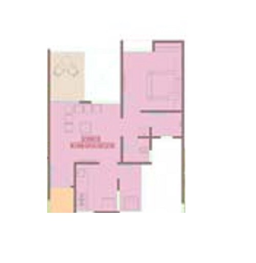 Floor plan of 1 BHK 297 Sq. Ft. Apartment in Majestique Manhattan, Pune