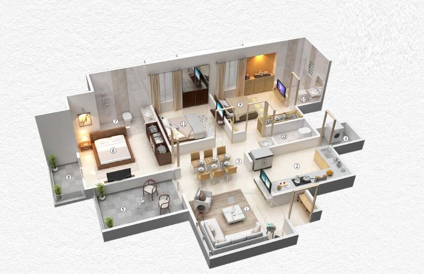 Other, majestique-towers 3 Bedroom 1095 Sq.Ft. Apartment In Kharadi Pune 9603464