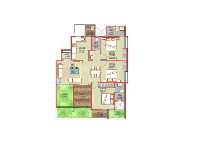 3 BHK 707 Sq. Ft. Apartment