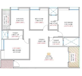 3 BHK 1178 Sq. Ft. Apartment in Makwana Vrindanand Vastya