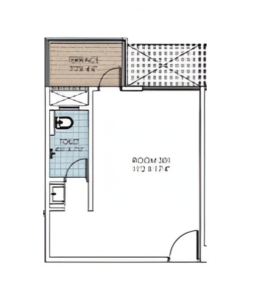 Floor plan of 292 Sq. Ft. Studio in Manav Silver Cube, Pune