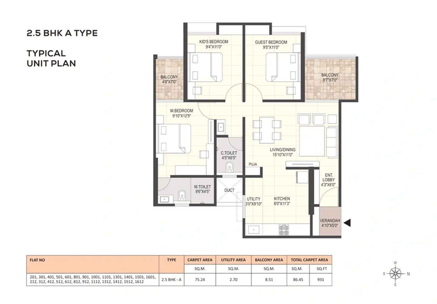 2 BHK 1302 Sq. Ft. Apartment