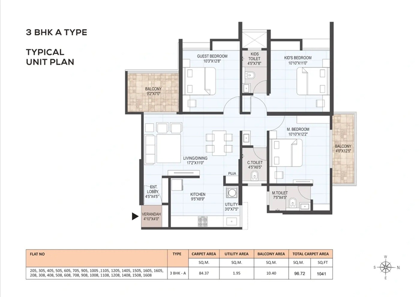 3 BHK 1457 Sq. Ft. Apartment