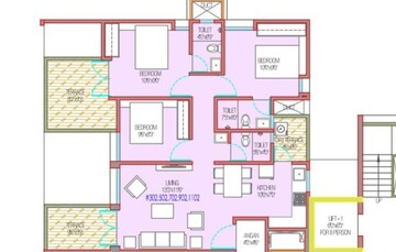  3 BHK Apartment at Mantra 29 Gold Coast, Tingre Nagar – for Rent