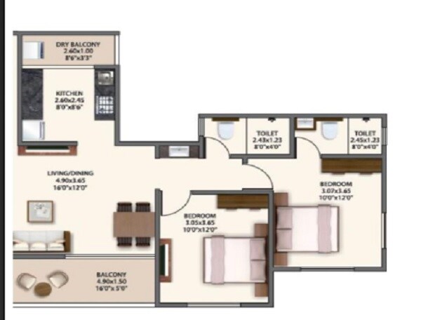 Other, mantra-99-riverfront 2 Bedroom 666 Sq.Ft. Apartment In Vinayak Nagar Pune 8996222