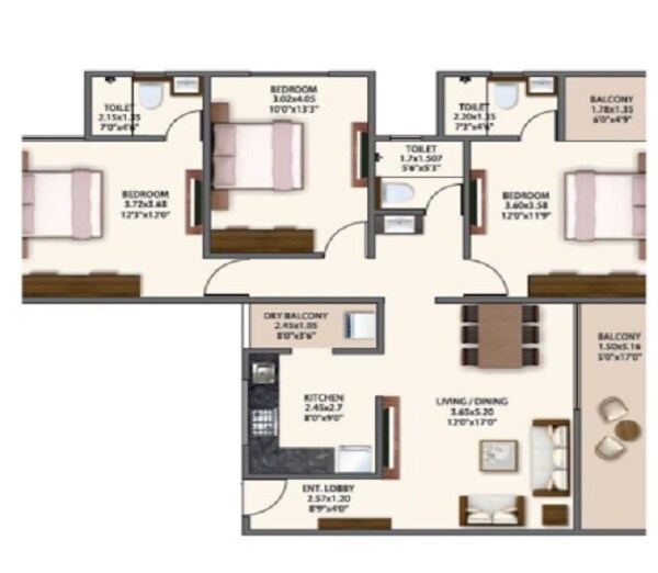 Other, mantra-99-riverfront 3 Bedroom 939 Sq.Ft. Apartment In Baner Pune 9560144