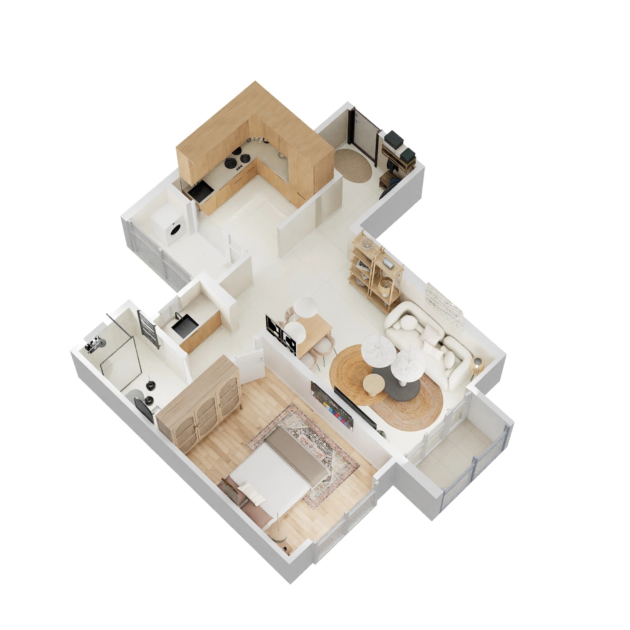 Floor plan of 1 BHK 525 Sq. Ft. Apartment in Mantra Codename Akurdi, Pune