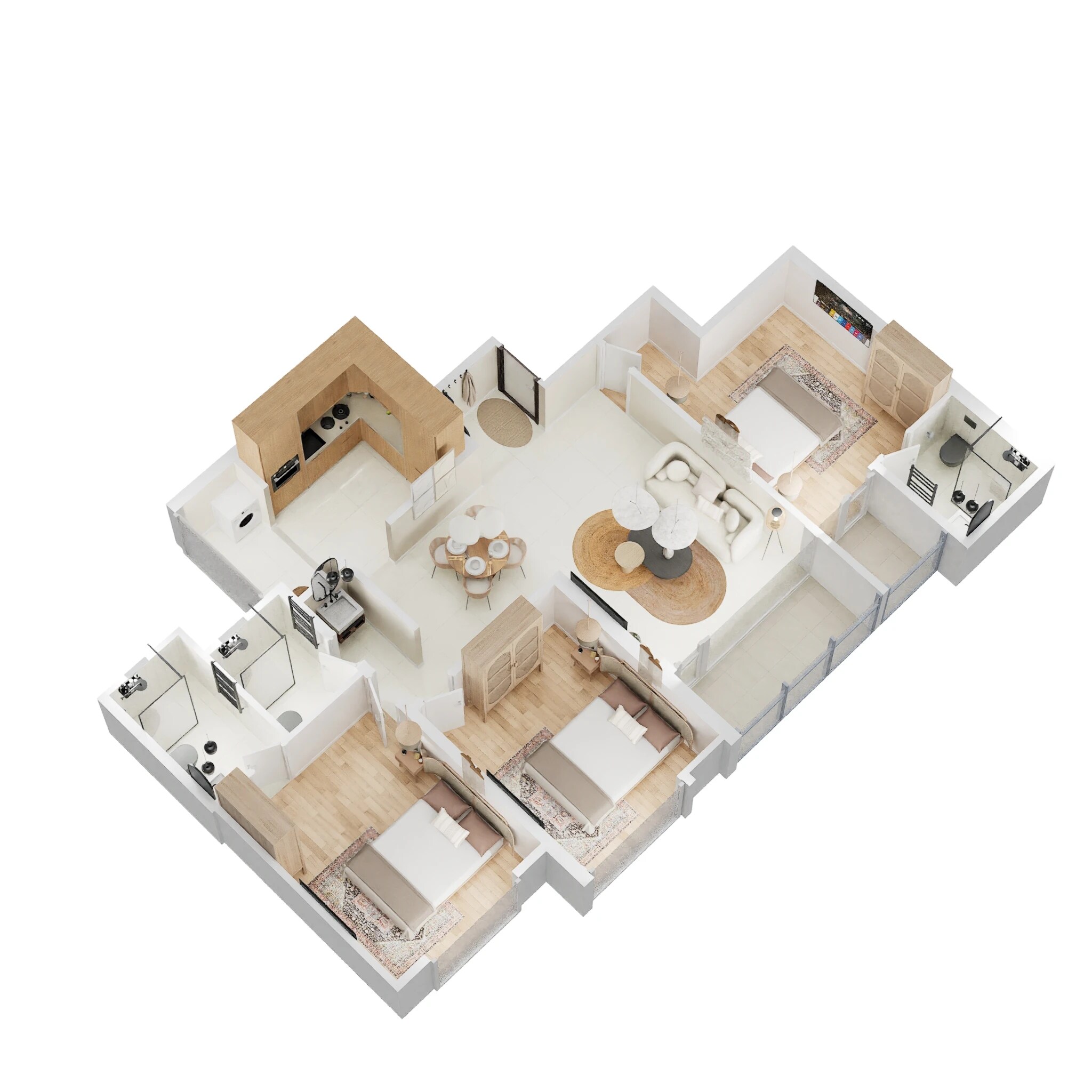 Floor plan of 3 BHK 711 Sq. Ft. Apartment in Mantra Codename Akurdi, Pune