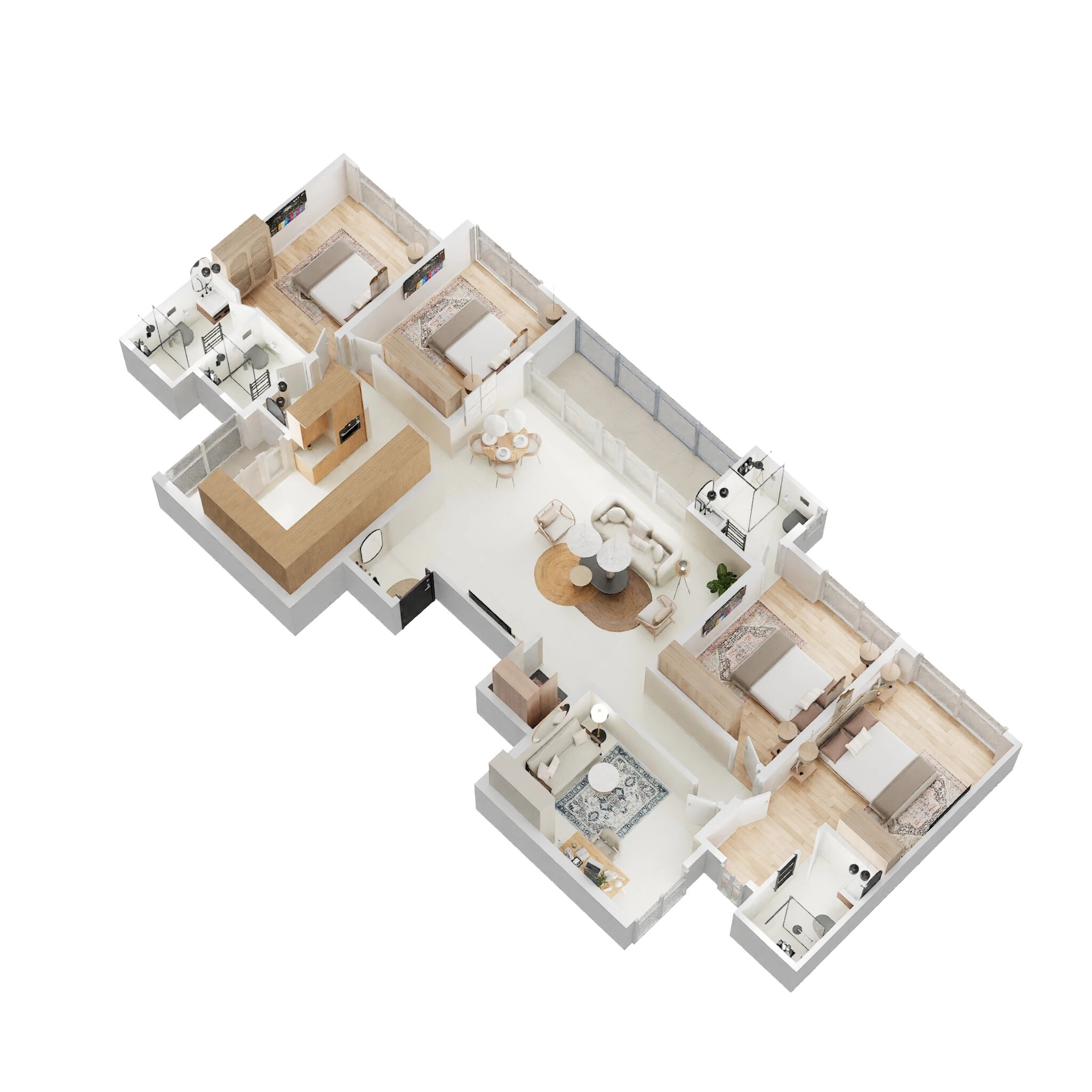 Floor plan of 4 BHK 1467 Sq. Ft. Apartment in Mantra Codename Akurdi, Pune