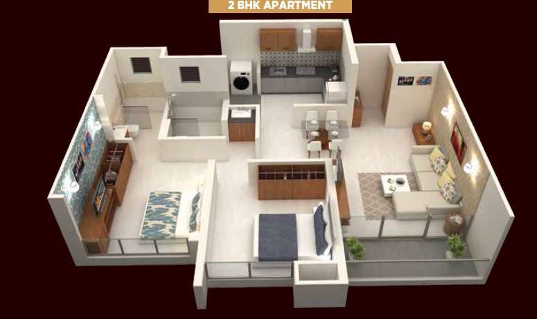 2 BHK 696 Sq. Ft. Apartment in Mantra Codename Benchmark