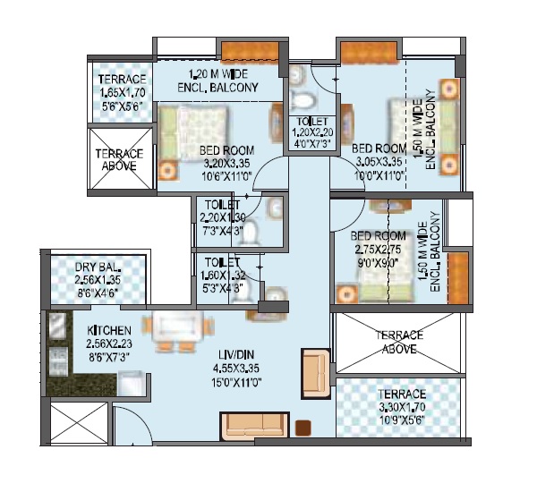 mantra essence apartment 3 bhk 619sqft 20263403003413