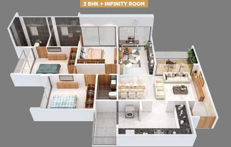 3 BHK 1103 Sq. Ft. Apartment