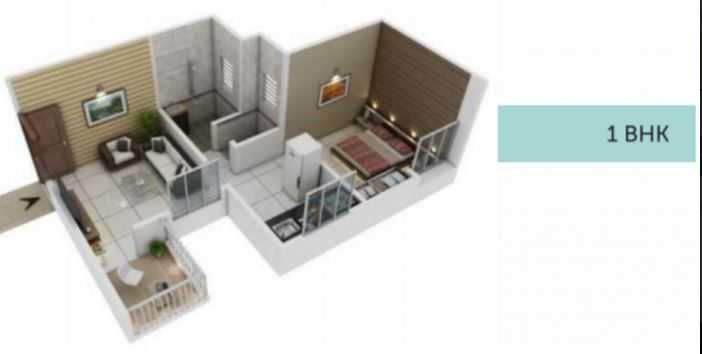 1 BHK 341 Sq. Ft. Apartment in Mantra Majestique Nakshatra