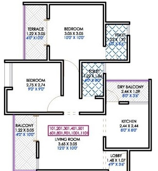 mantra marigold apartment 2bhk 857sqft 1