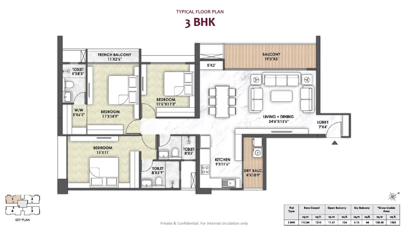 Other, mantra-mayfair-residences 3 Bedroom 1383 Sq.Ft. Apartment In Mundhwa Pune 9083591