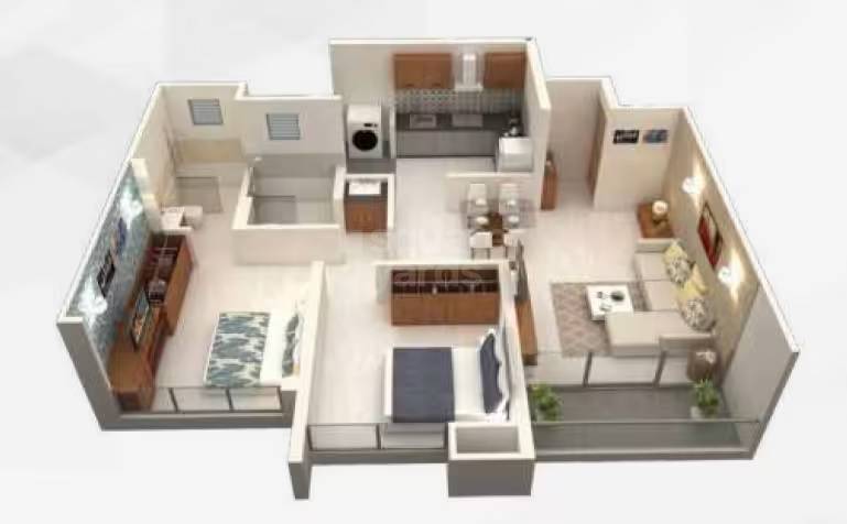 2 BHK 789 Sq. Ft. Apartment