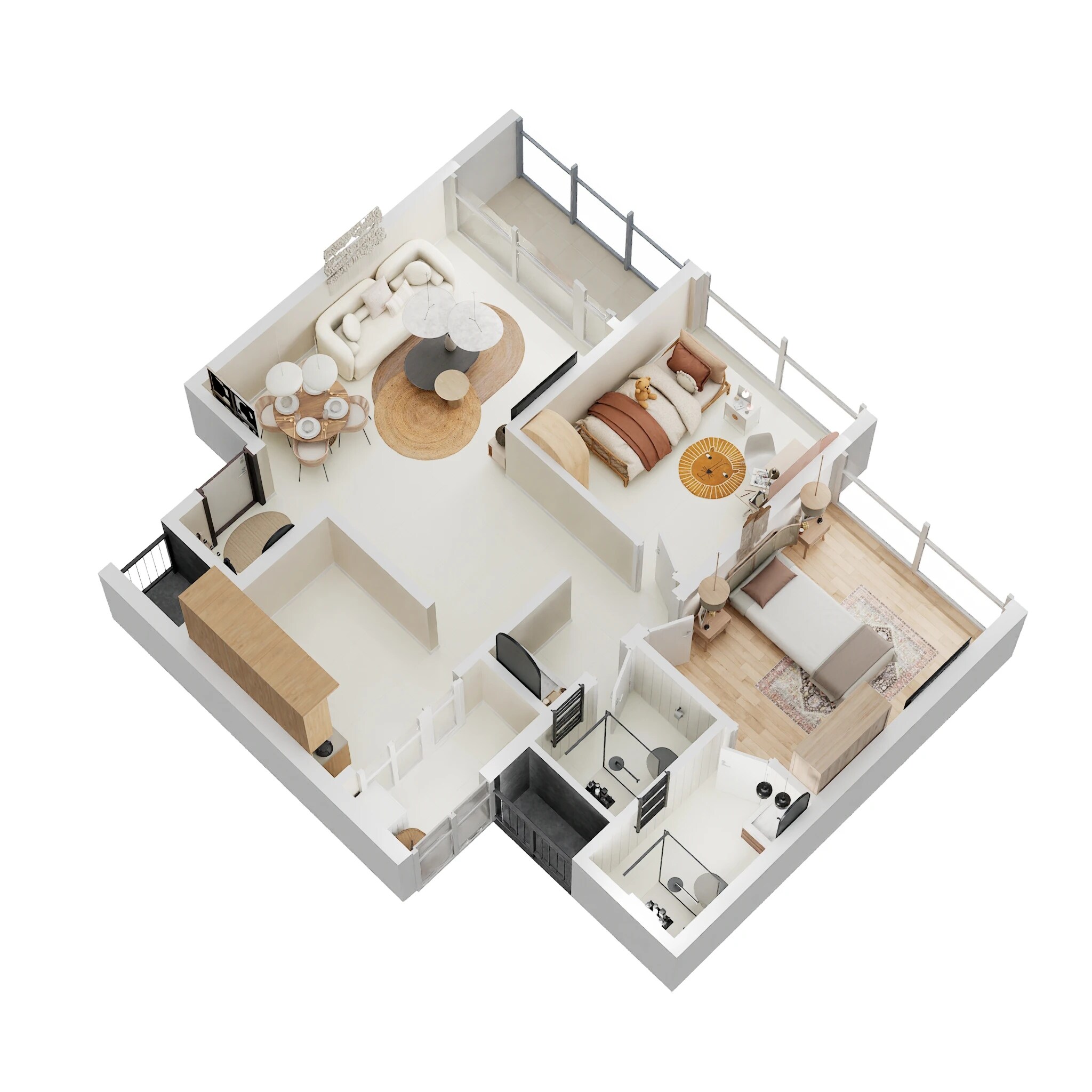 2 BHK 750 Sq. Ft. Apartment