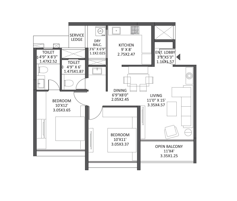 2 BHK Apartment at Mantra Mesmer, Keshav Nagar – for Sale