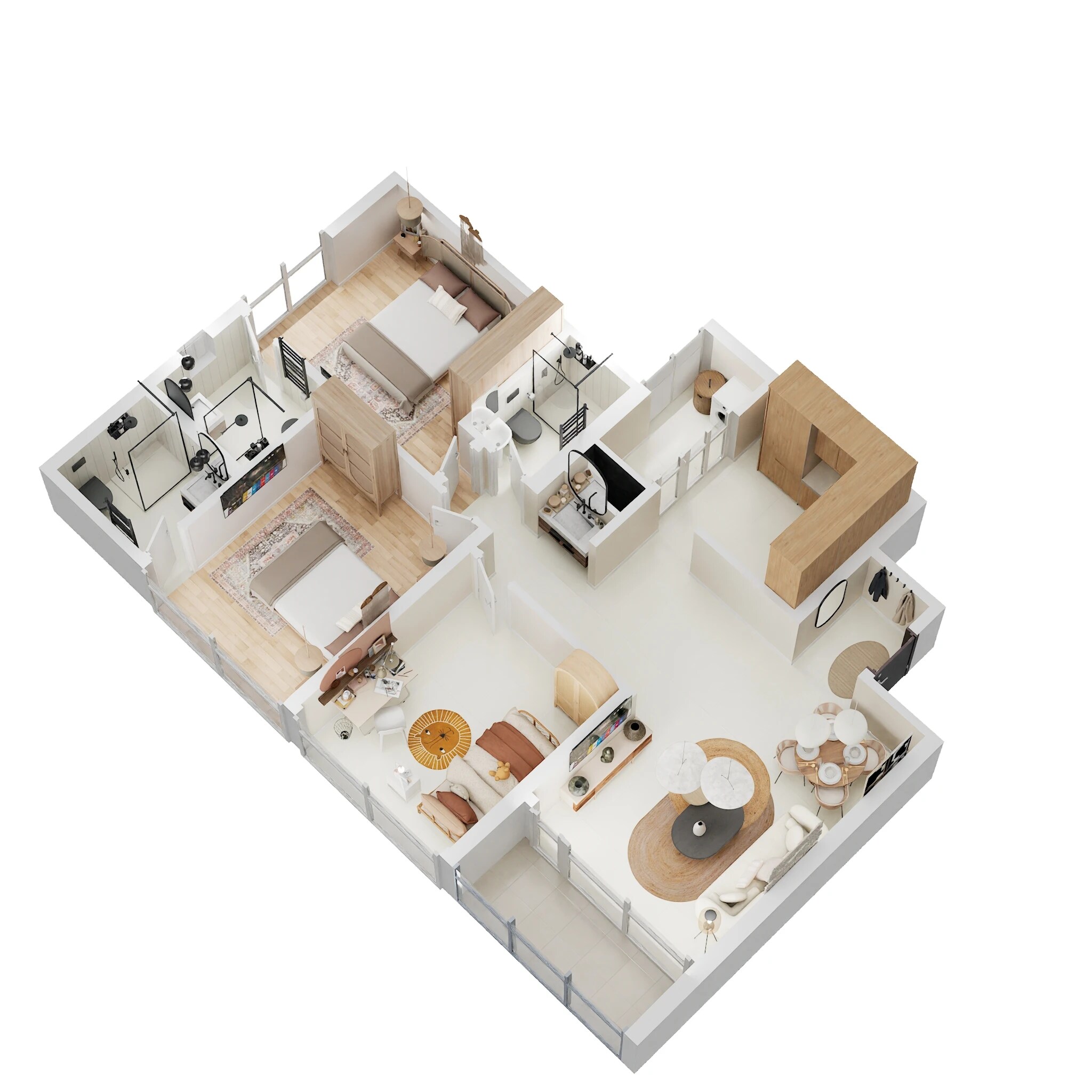 3 BHK 869 Sq. Ft. Apartment