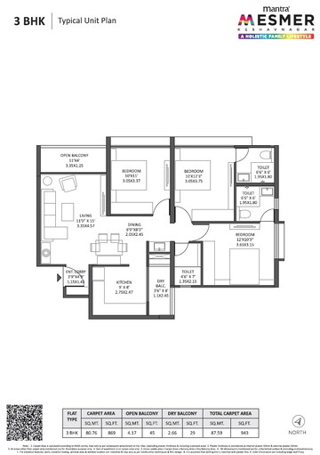  3 BHK Apartment at Mantra Mesmer, Keshav Nagar – for Sale