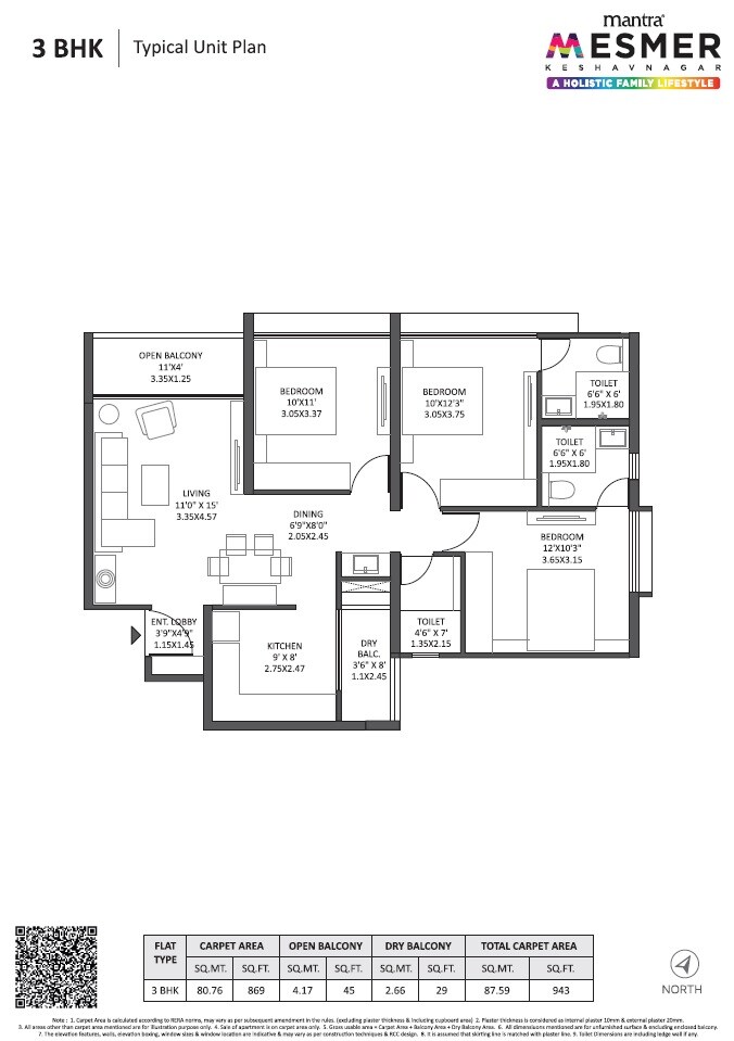 Other, mantra-mesmer 3 Bedroom 1161 Sq.Ft. Apartment In Keshav Nagar Pune 9235255