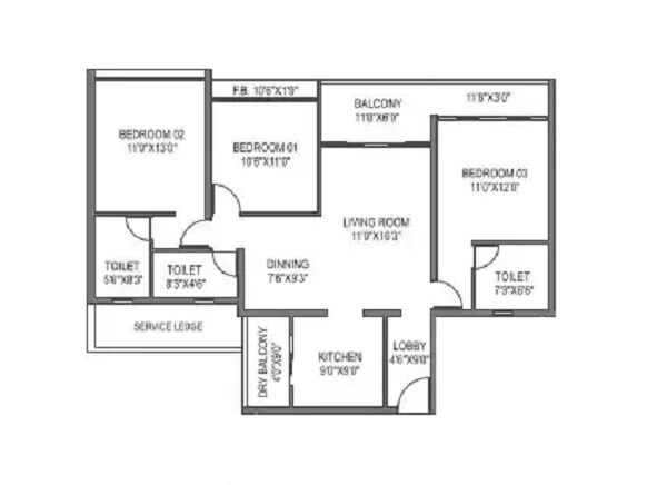 Other, mantra-mirari 3 Bedroom 1156 Sq.Ft. Apartment In Koregaon Park Pune 8978583