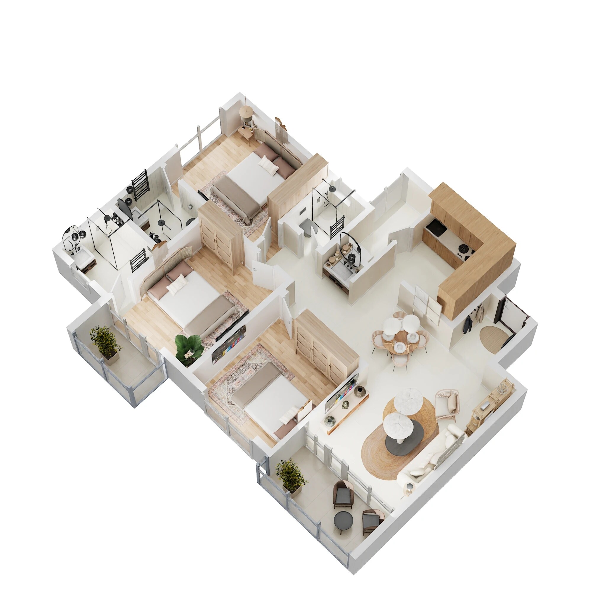 3 BHK 873 Sq. Ft. Apartment