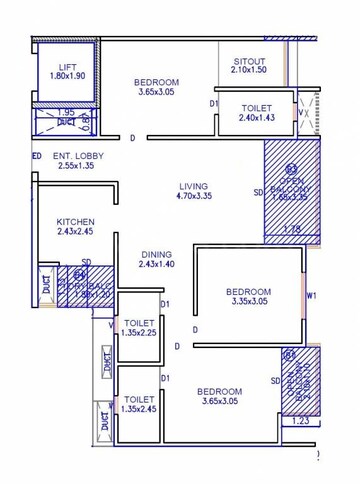  3 BHK Apartment at Mantra Montana Phase 1, Dhanori – for Sale