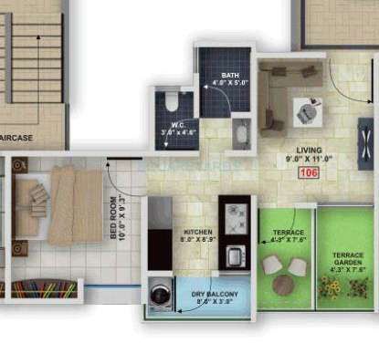 mantra residency apartment 1bhk 675sqft1
