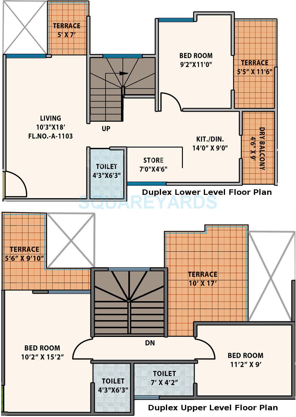 Floor plan of 3 BHK 2137 Sq. Ft. Apartment in Mantra Senses, Pune
