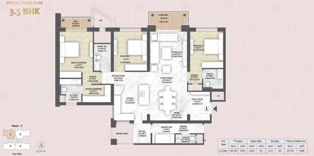 Other, mantra-sky-homes 3 Bedroom 1504 Sq.Ft. Apartment In Magarpatta City Pune 9318911