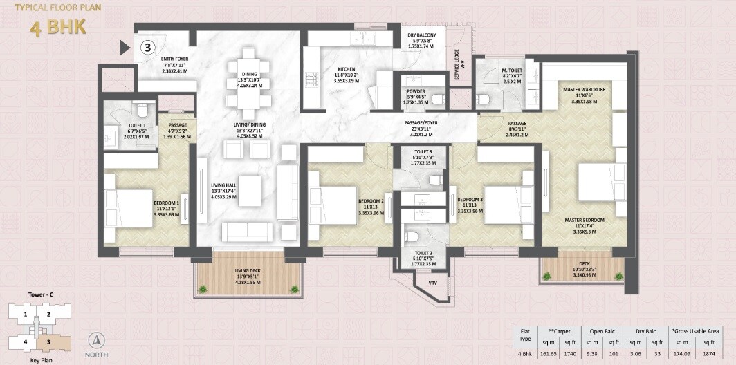  4 BHK Apartment at Mantra Sky Homes, Magarpatta City – for Sale