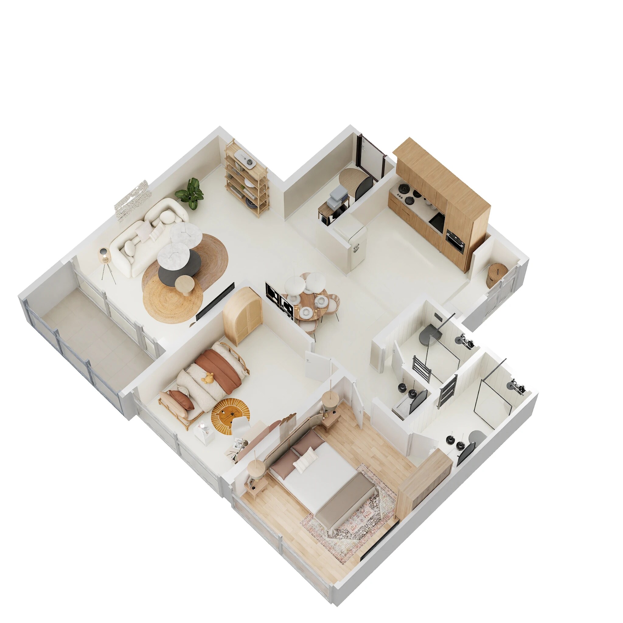 2 BHK 834 Sq. Ft. Apartment