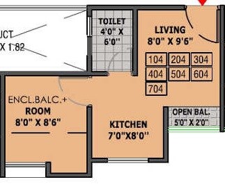 1 BHK 199 Sq. Ft. Apartment