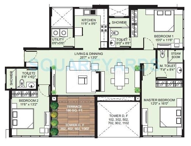 3 BHK 1770 Sq. Ft. Apartment