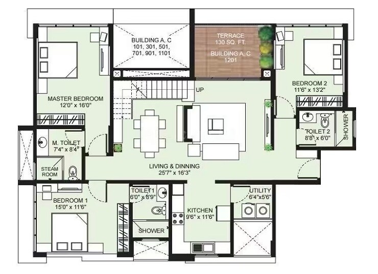 3 BHK 3000 Sq. Ft. Apartment