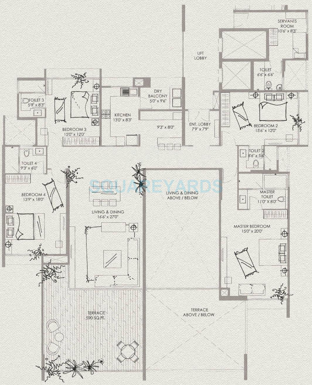 4 BHK 2688 Sq. Ft. Penthouse