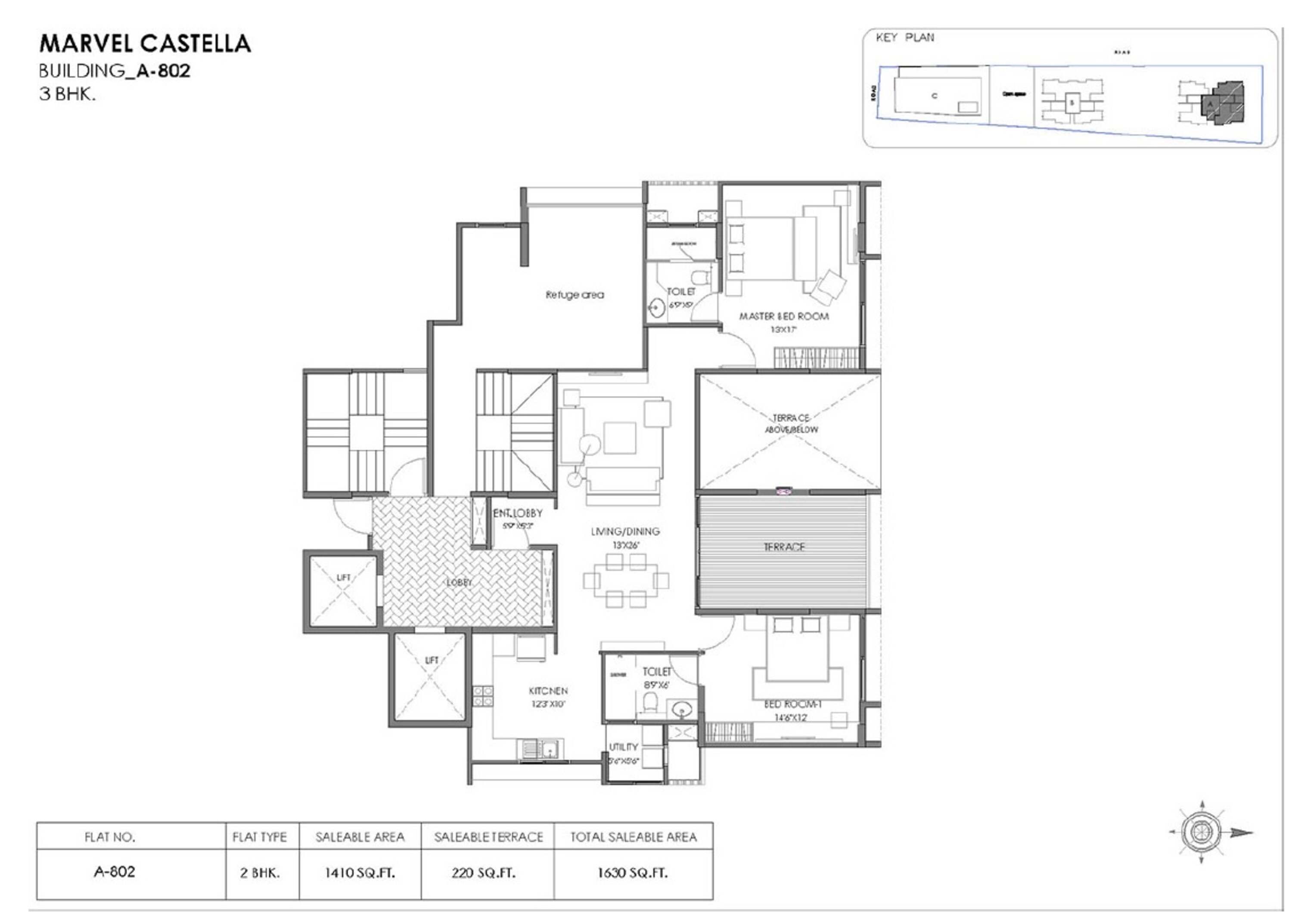 marvel castella apartment 2bhk 1630sqft 1