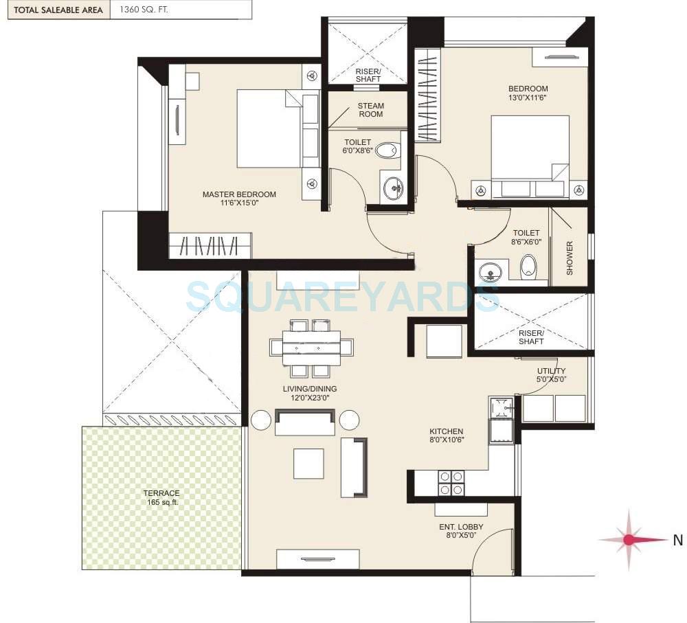 marvel cerise apartment 2bhk 1360sqft 9890