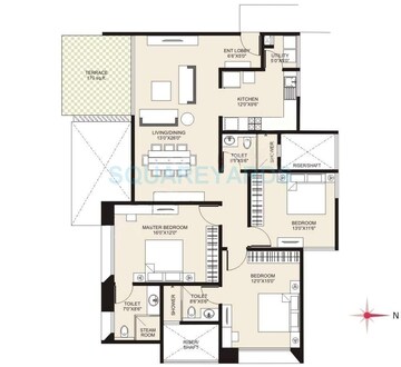  3 BHK Apartment at Marvel Cerise, Kharadi – for Rent