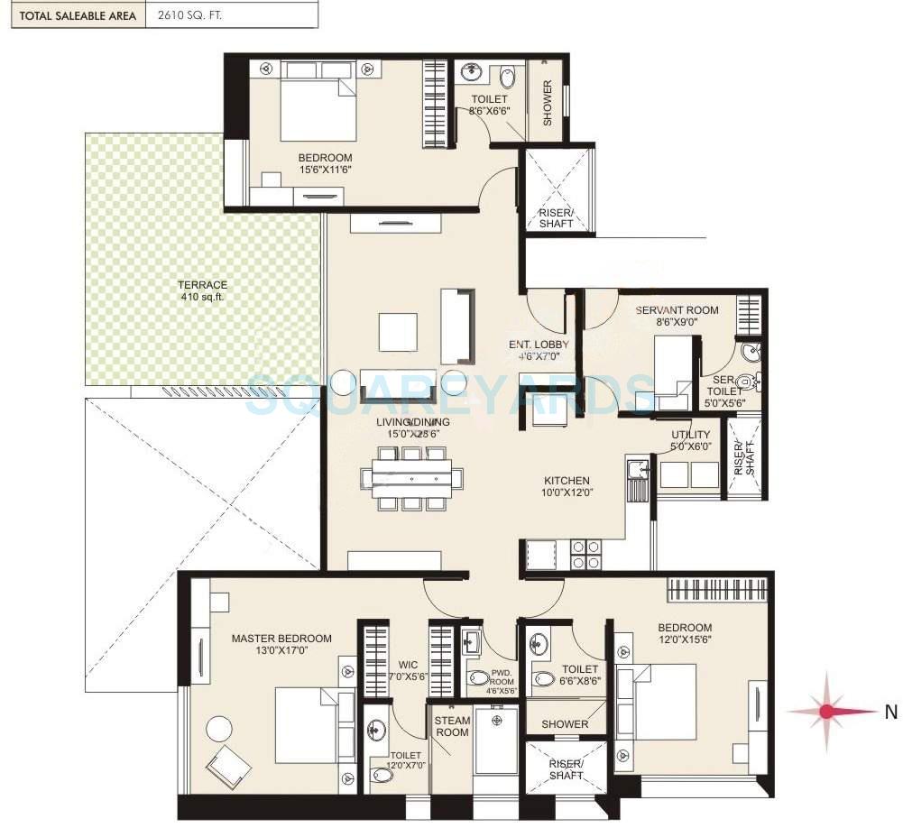 marvel cerise penthouse 3bhk 2610sqft 9894