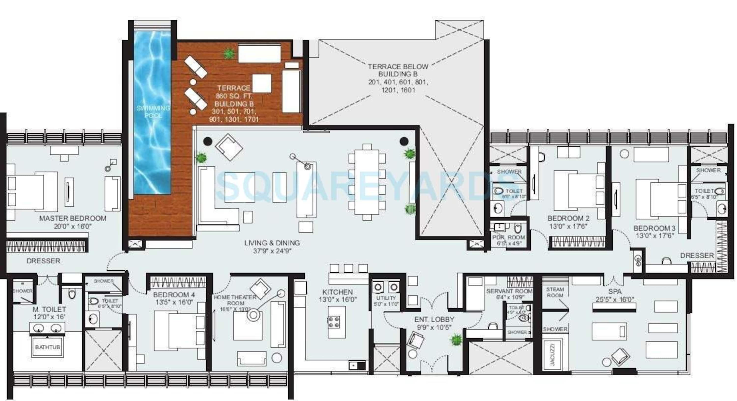 marvel kyra apartment 4bhk 6065sqft 9862