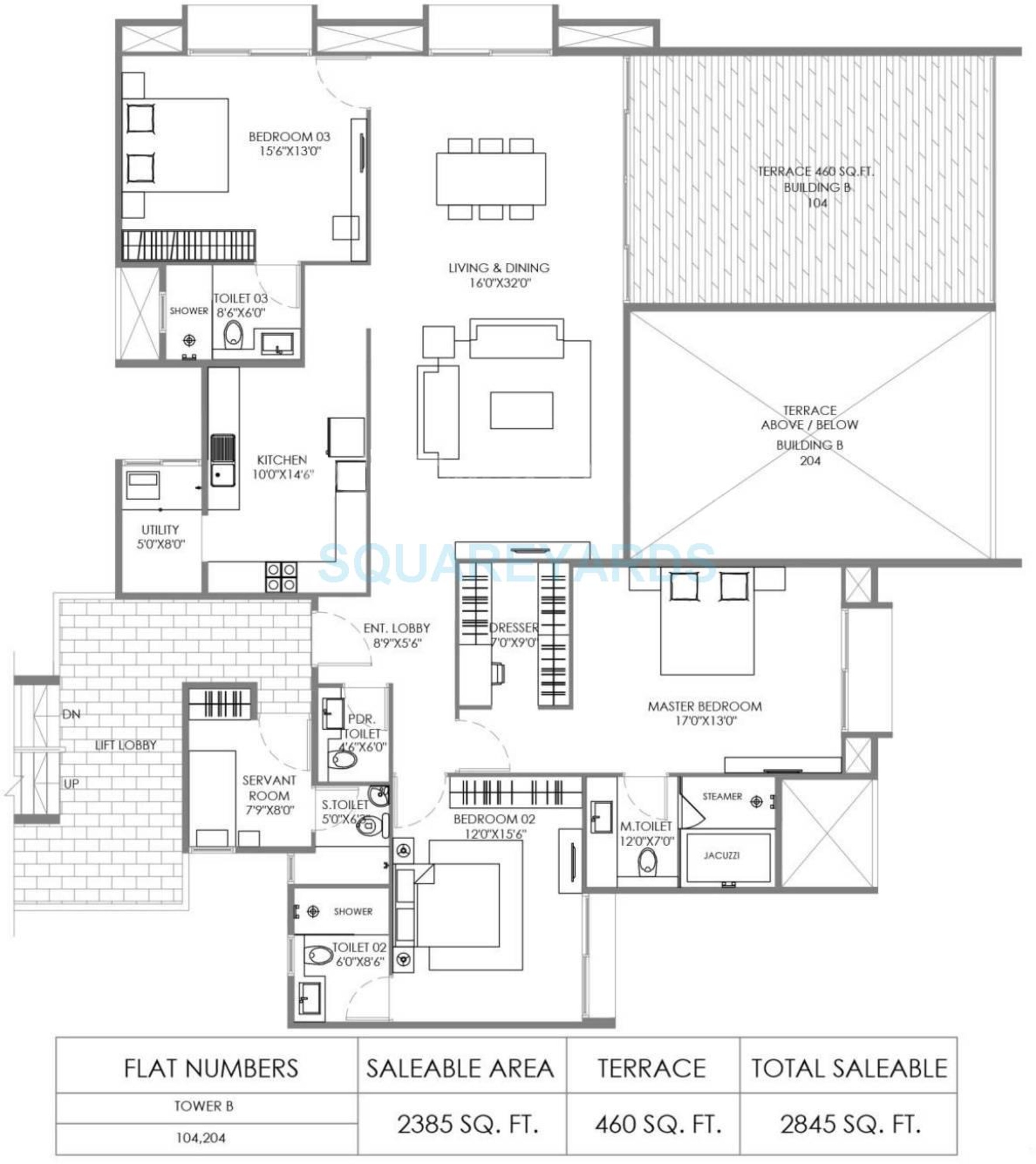 marvel piazza apartment 3bhk 2845sqft 10256