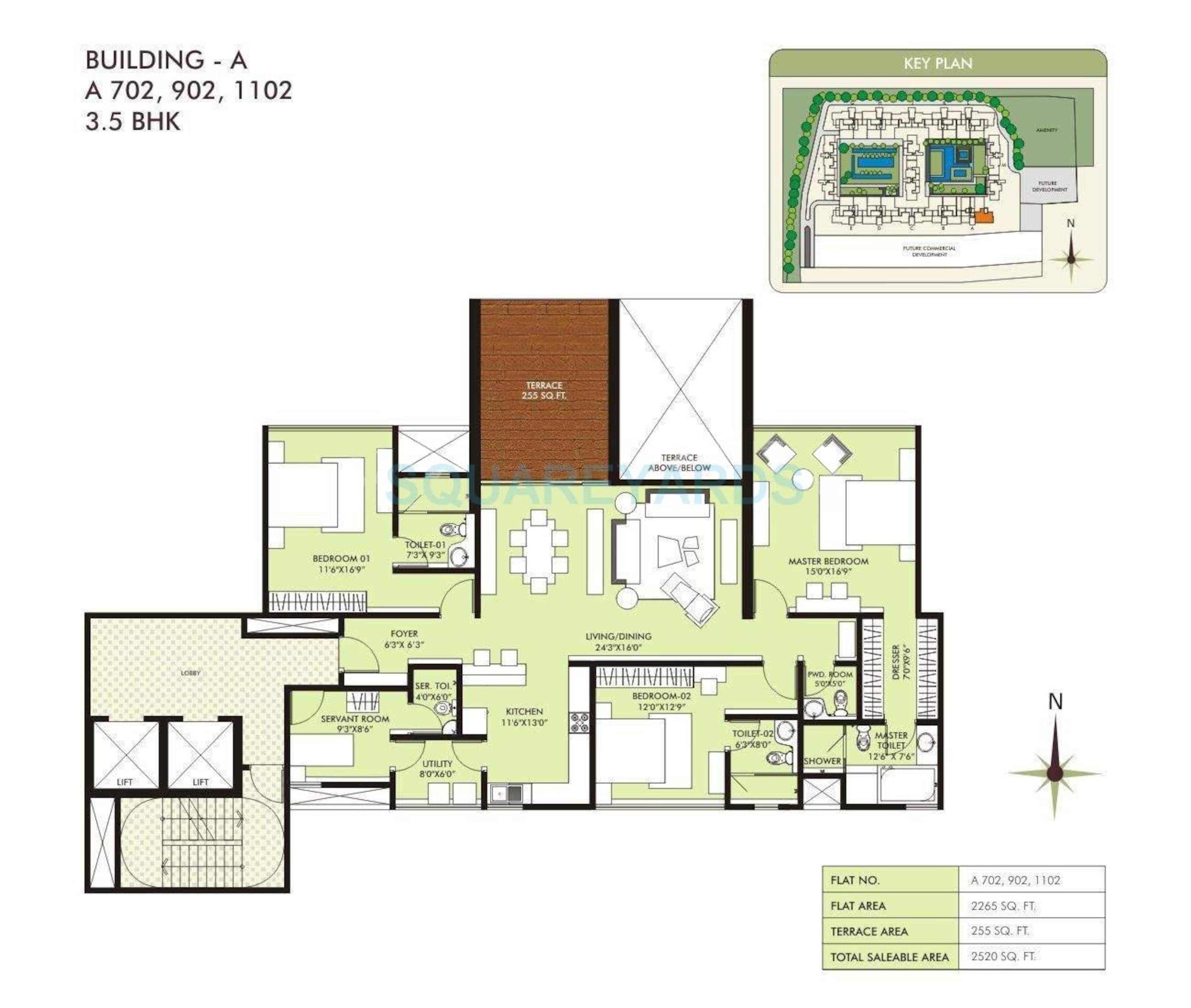 marvel sangria apartment 3bhk 2520sqft 10551