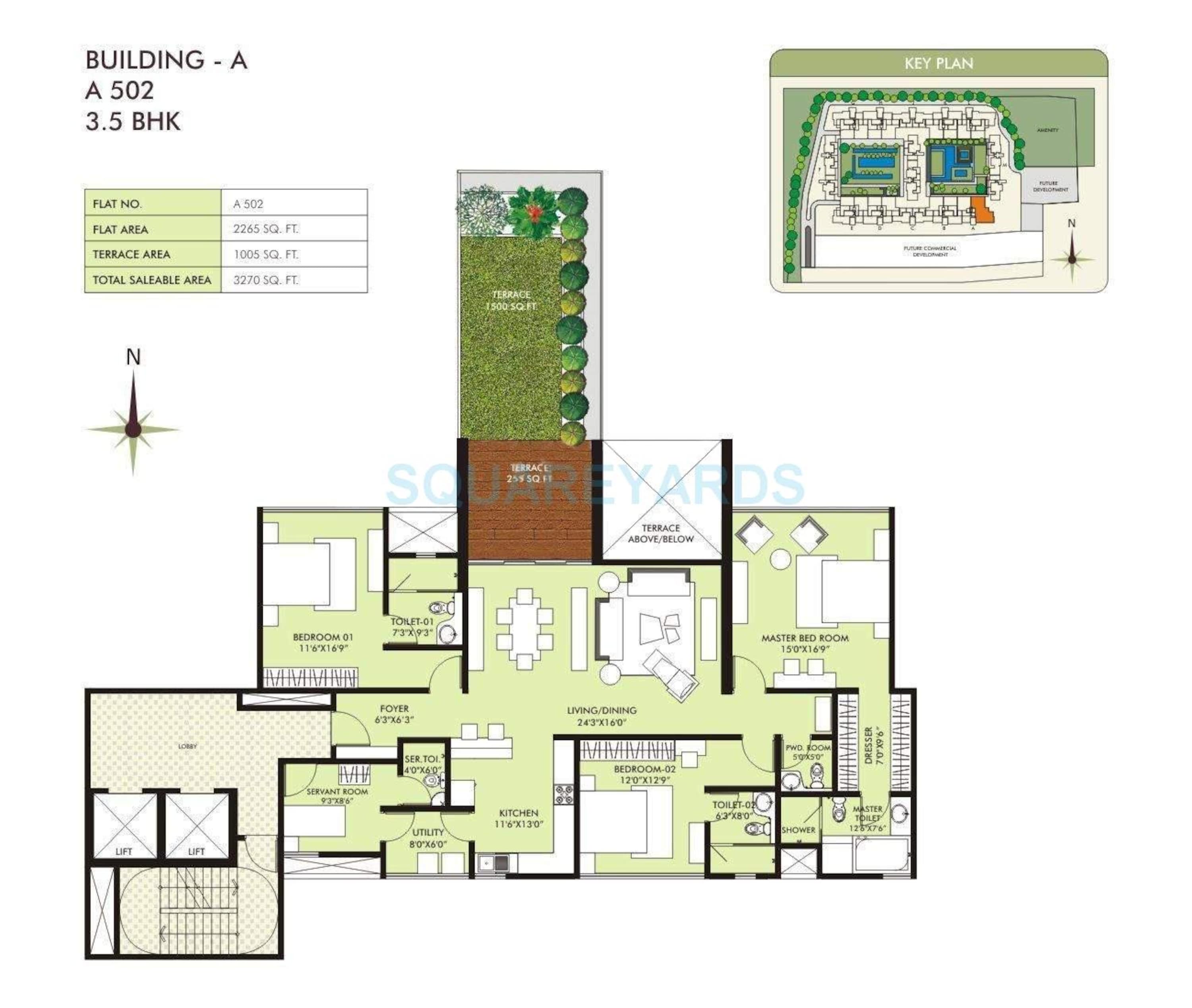 marvel sangria apartment 3bhk 3270sqft 10555