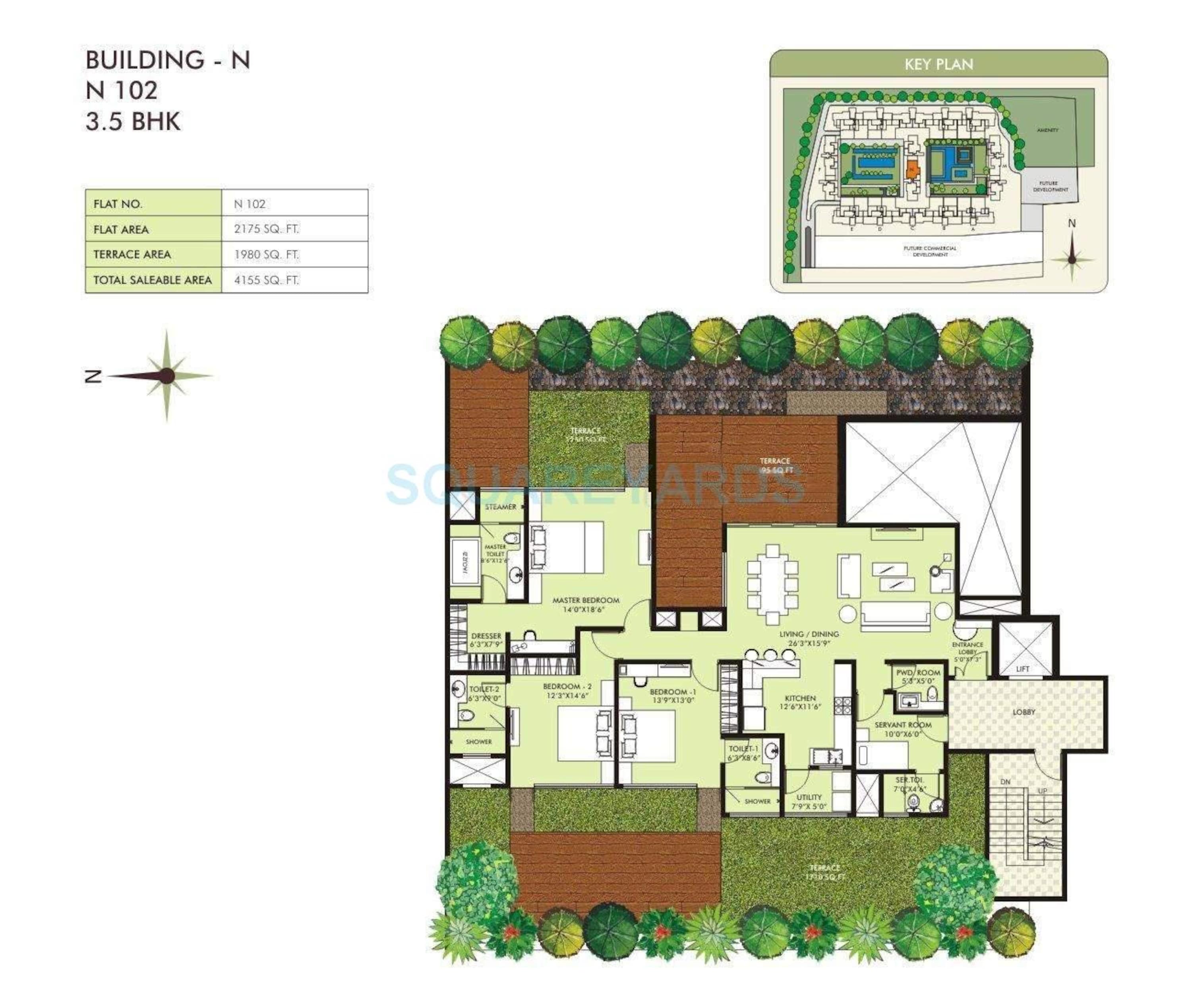 marvel sangria apartment 3bhk 4155sqft 10557