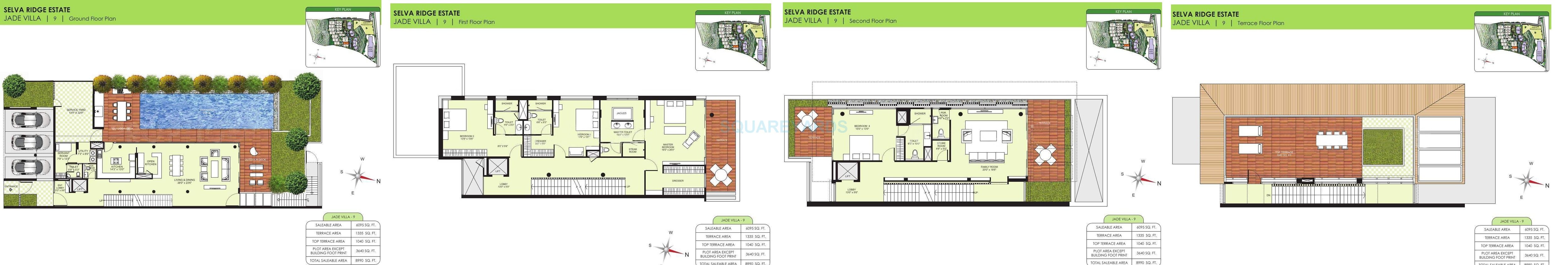 Floor plan of 4 BHK 8990 Sq. Ft. Villa in Marvel Selva Ridge Estate Villa, Pune